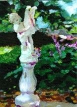 Painting titled "The Hosta Garden, o…" by Riche Robertson, Original Artwork, Oil