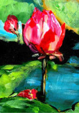 Peinture intitulée "Lotus Blossom, orig…" par Riche Robertson, Œuvre d'art originale, Huile
