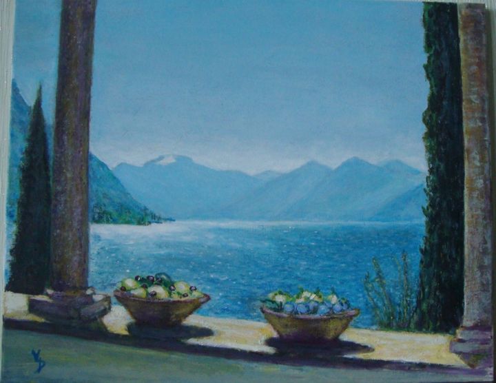 Painting titled "lake.jpg" by Anastasiia Rikhter, Original Artwork, Oil