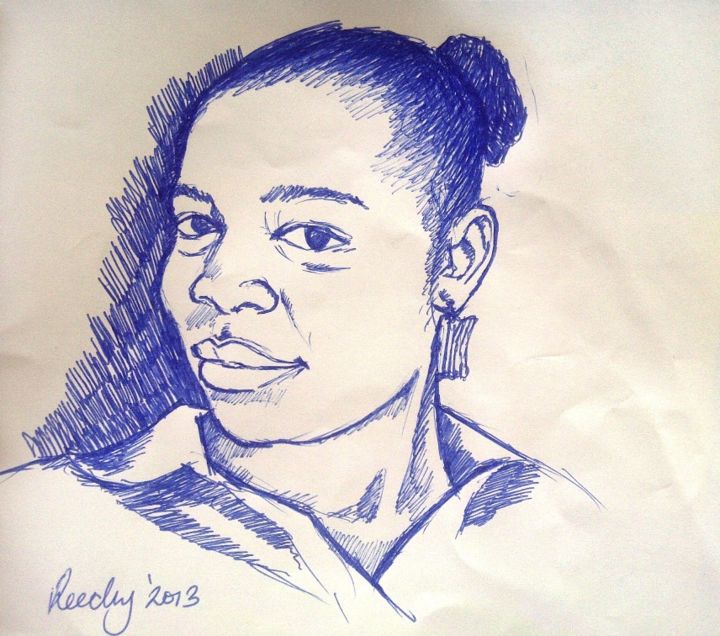 Zeichnungen mit dem Titel "Portraiture" von Richard-Elekwa, Original-Kunstwerk