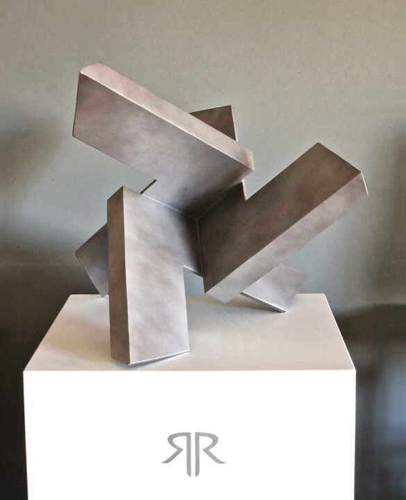 Sculpture titled "Geometric three" by Ricky Reese, Original Artwork, Stainless Steel