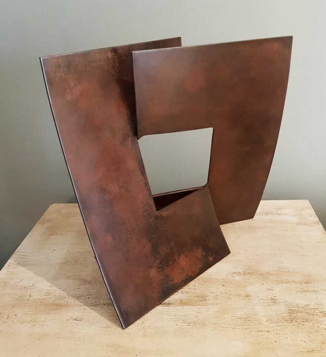 Sculpture titled "Geometric fases" by Ricky Reese, Original Artwork, Metals