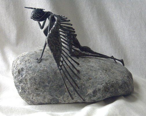 Sculpture titled "Sorrow" by Ric Larson, Original Art, Metals