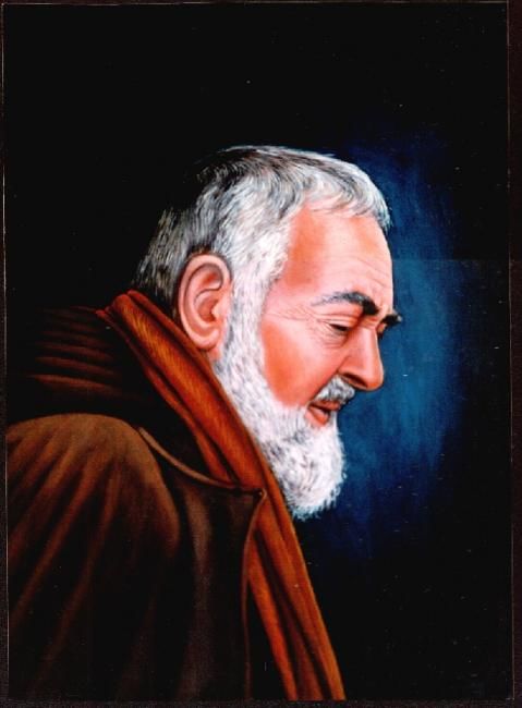 Pittura intitolato "Padre Pio" da Rico1103, Opera d'arte originale