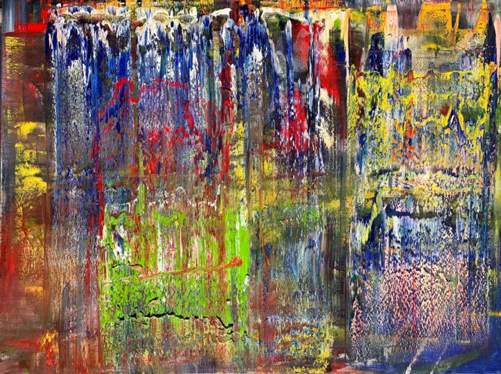 Painting titled "Abstract Oil Painti…" by Rico Mocellin, Original Artwork, Oil