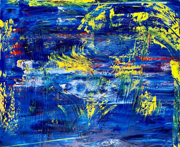 Malerei mit dem Titel "Abstract Oil Painti…" von Rico Mocellin, Original-Kunstwerk, Öl