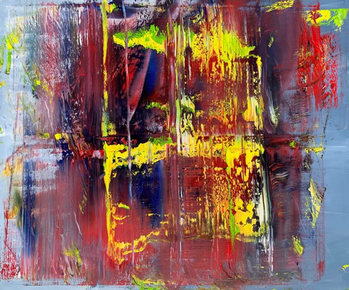 Painting titled "Abstract Oil Painti…" by Rico Mocellin, Original Artwork, Oil
