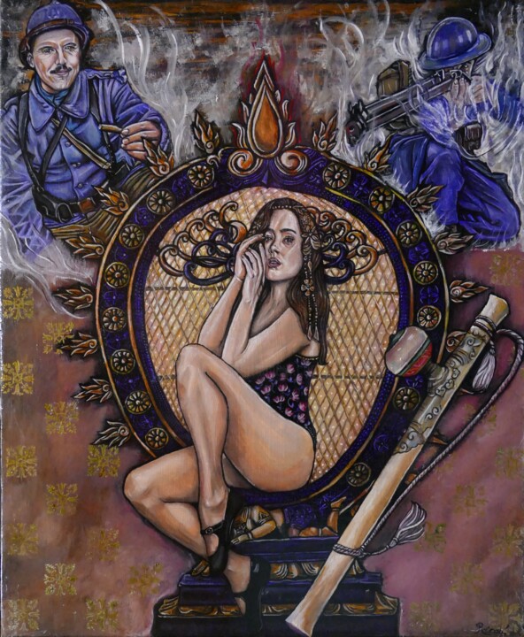 Painting titled "Mata Hari" by Ricou', Original Artwork, Gouache