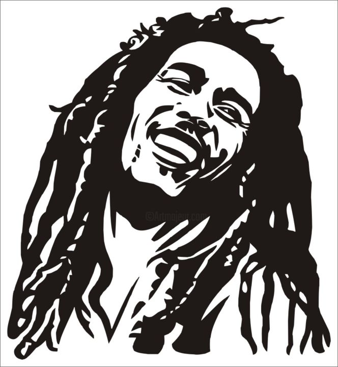 Stickers Bob Marley, Digital Arts by Marie-Laure Riegel | Artmajeur