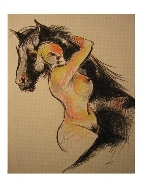 Painting titled "amazone" by Jean Laurent Rieth, Original Artwork