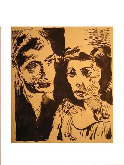 Peinture intitulée "couple 1" par Jean Laurent Rieth, Œuvre d'art originale