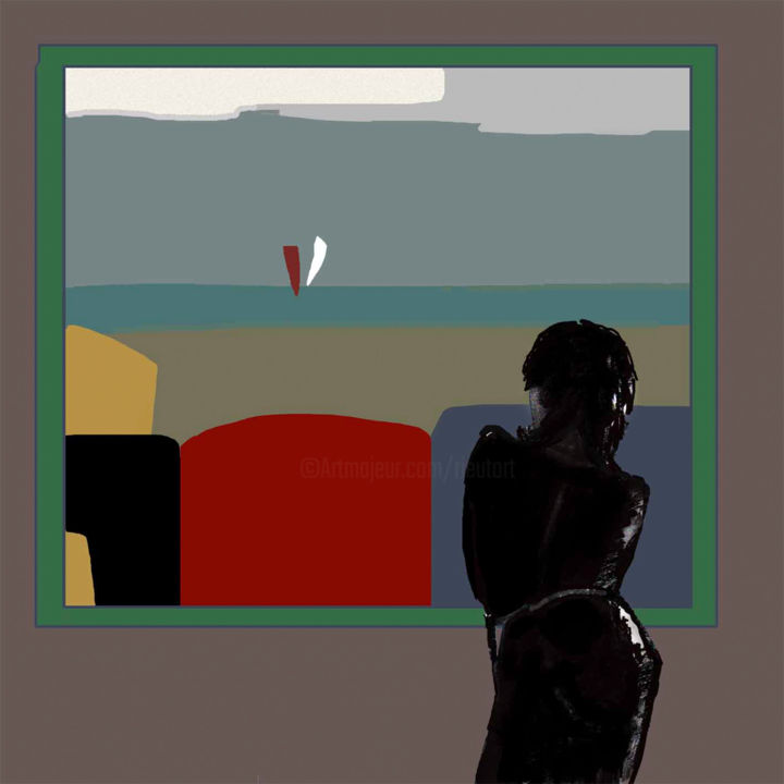 Arte digitale intitolato "Andaluza a la venta…" da Guy Rieutort, Opera d'arte originale, Pittura digitale