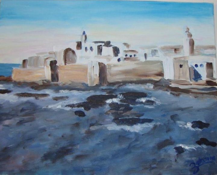 Pintura titulada "The seaside" por Zakaria Rifki, Obra de arte original, Acrílico