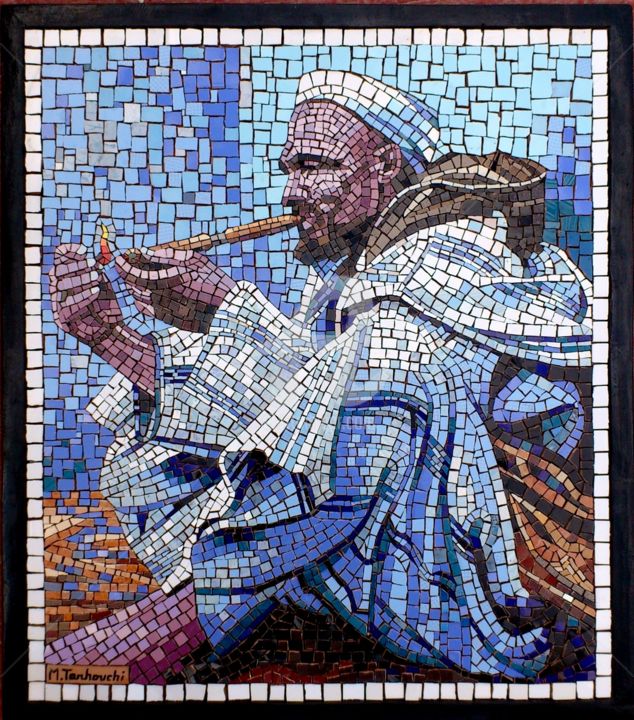 Fumeur Mosaique Avec Tesselles De Cera, Painting by Mohamed