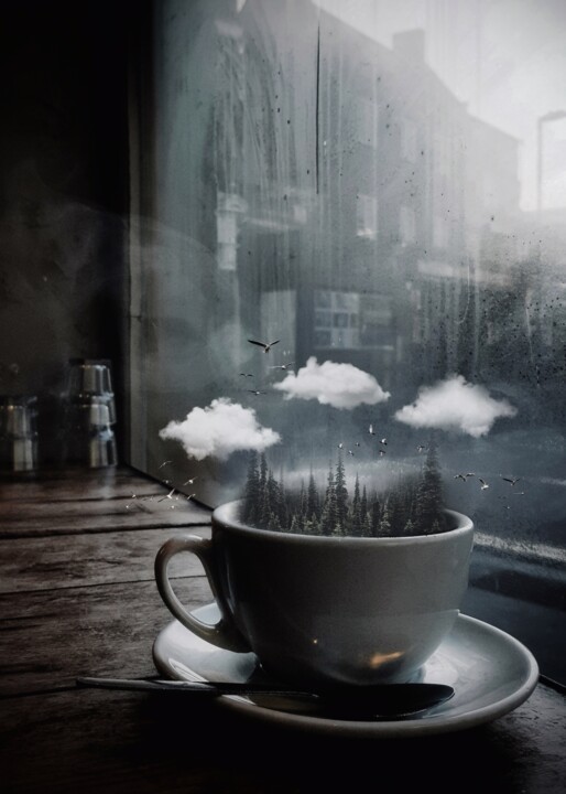 Arts numériques intitulée "Tasse de thé ou caf…" par Rigaud Mickaël (Gen Z), Œuvre d'art originale, Photographie manipulée