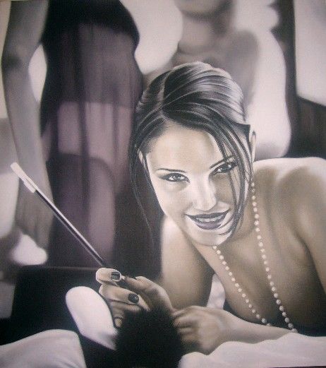 Painting titled "Pink cigarette" by Rigel Herrera, Original Artwork