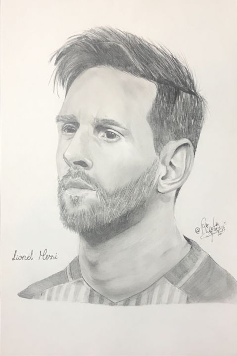 Rysunek zatytułowany „LIONEL MESSI Fc Bar…” autorstwa Righi-Draw, Oryginalna praca, Ołówek