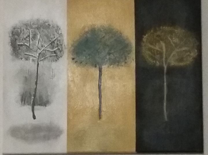 Malerei mit dem Titel "arbres" von Souad Tisserand, Original-Kunstwerk, Acryl