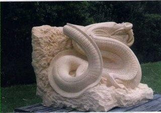 Sculpture titled "Tails of a Dragon.…" by Rika, Original Artwork, Stone
