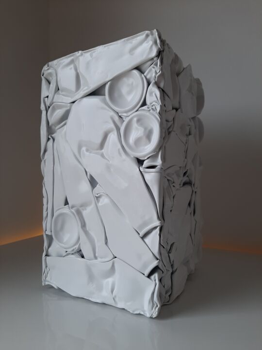 Sculpture intitulée "HK WHite2" par Rikenrob'S, Œuvre d'art originale, Métaux
