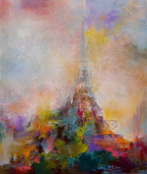 Painting titled "One day Paris(On Re…" by Rikka Ayasaki, Original Artwork, Acrylic