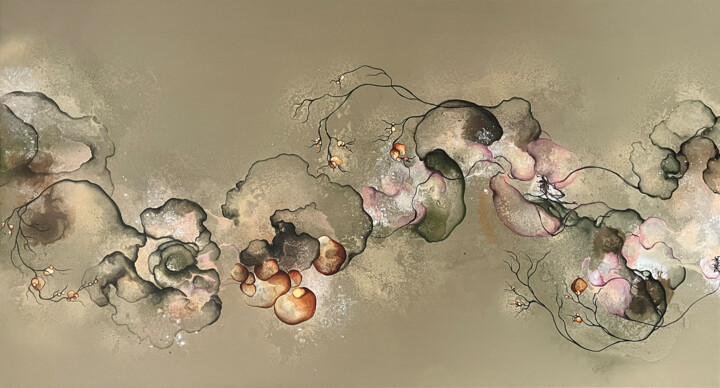 "Autumn" başlıklı Tablo Rikke Darling tarafından, Orijinal sanat, Akrilik Ahşap Sedye çerçevesi üzerine monte edilmiş
