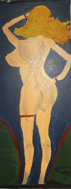 Painting titled "Painting "Curvy Wom…" by Rikortgallery, Original Artwork, Acrylic Mounted on Other rigid panel