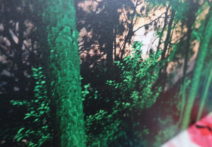 Peinture intitulée "RIKXECOM Green Wood…" par Rikxecom, Œuvre d'art originale, Acrylique