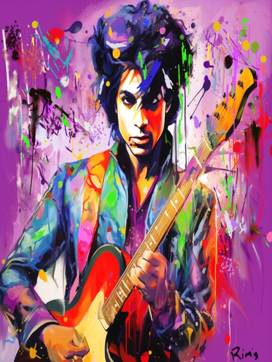 数字艺术 标题为“Purple rain” 由Rim'S, 原创艺术品, 数字油画