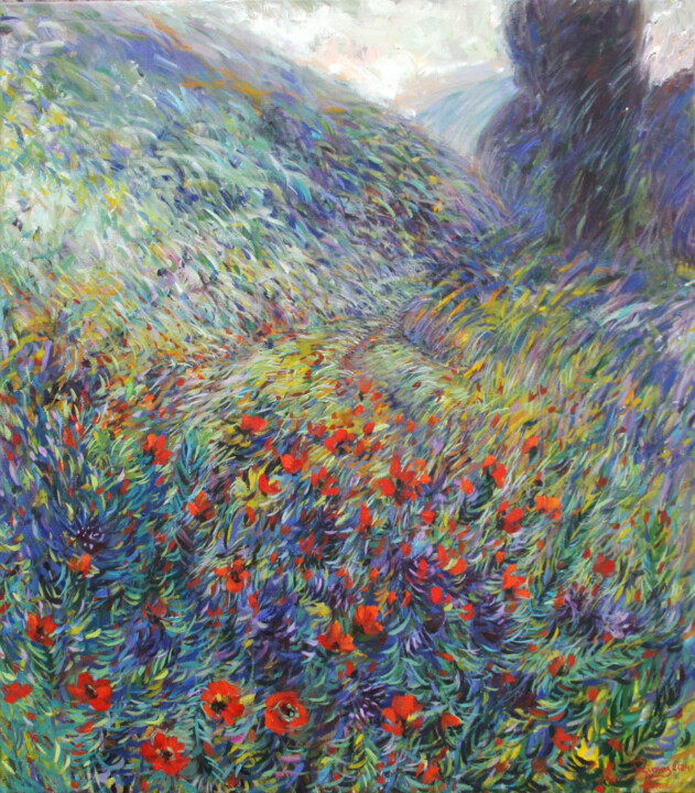 "Field of tulips" başlıklı Tablo Rima Azatyan tarafından, Orijinal sanat, Petrol