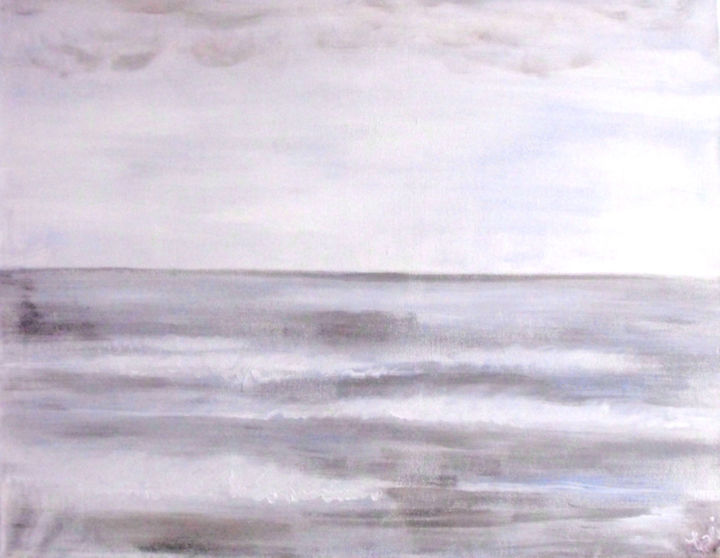 Painting titled "the ocean" by Mari, Original Artwork, Oil