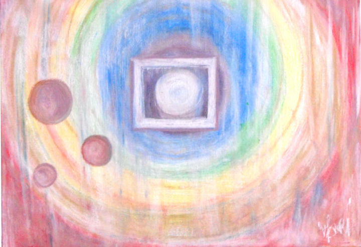 Painting titled "planete" by Mari, Original Artwork, Pastel