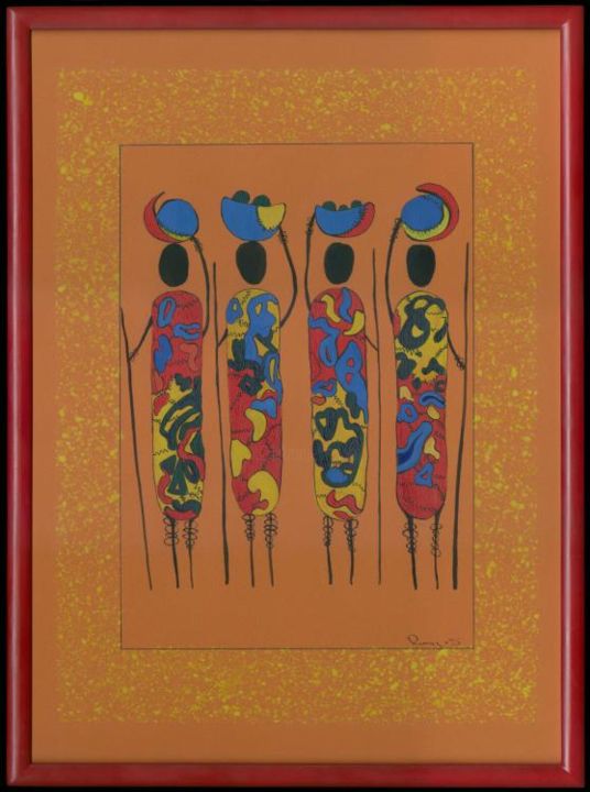 Tekening getiteld "Indians" door Rimas, Origineel Kunstwerk