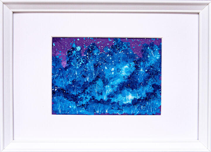 Schilderij getiteld "BLUE FOREST, abstra…" door Rimma Savina, Origineel Kunstwerk, Acryl