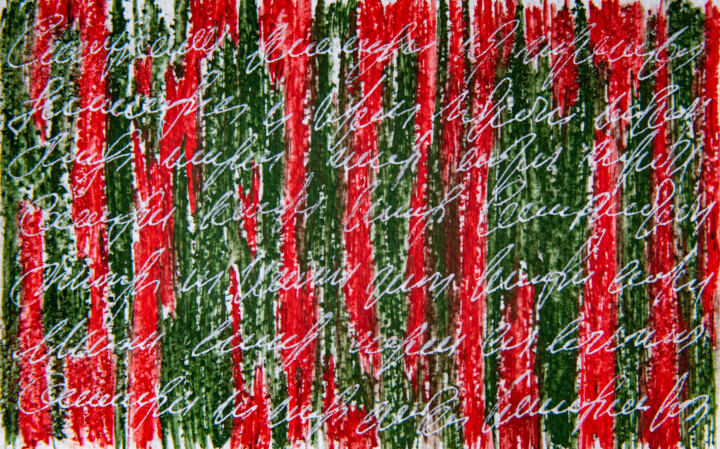 Картина под названием "LETTER RED GREEN -…" - Rimma Savina, Подлинное произведение искусства, Пастель