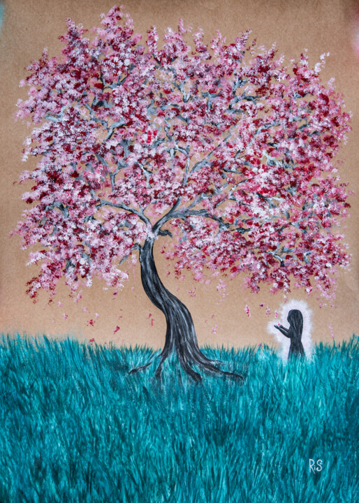 Картина под названием "DREAMS - inner chil…" - Rimma Savina, Подлинное произведение искусства, Акрил