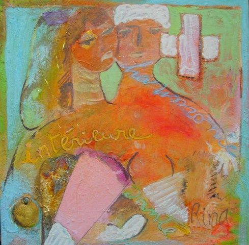 Painting titled "harmonie" by Rina Curiel, Original Artwork