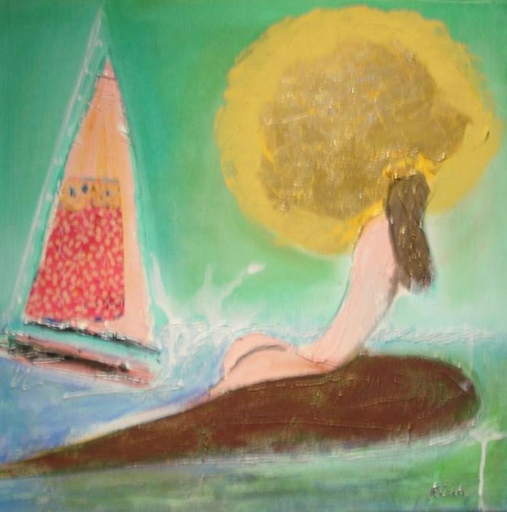 Painting titled "Aphrodite" by Rina Curiel, Original Artwork