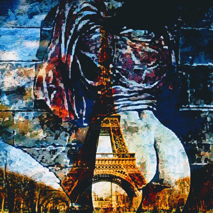Peinture intitulée "AMOR PARIS" par Dan Rinaldo, Œuvre d'art originale, Gouache