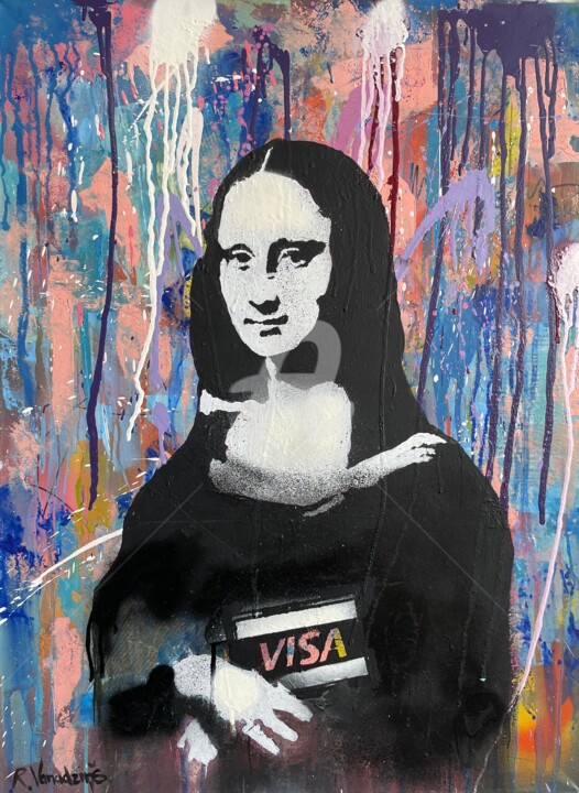 Painting titled "Mona lisa" by Rinalds Vanadzins, Original Artwork, Acrylic