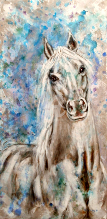 Schilderij getiteld "paardiv3840rb.jpg" door Rineke De Jong, Origineel Kunstwerk