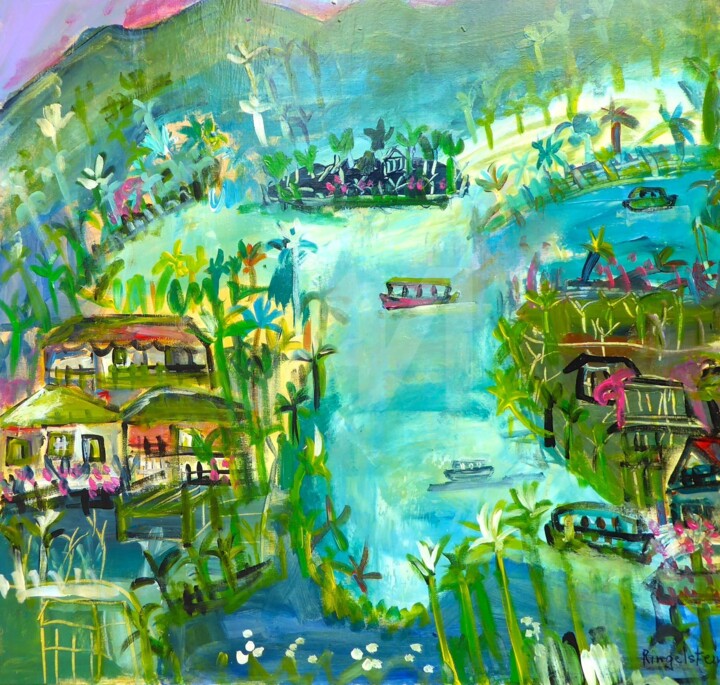 Peinture intitulée "kavvayi-beach.jpg" par Christine Ringelstein, Œuvre d'art originale,