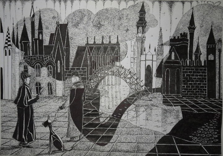 Картина под названием "Twilight on Baker S…" - Rini Kinomoto, Подлинное произведение искусства,