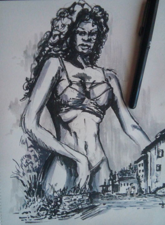Drawing titled "re(n)canto" by Ricardo Augusto Pereira (rio), Original Artwork, Ink