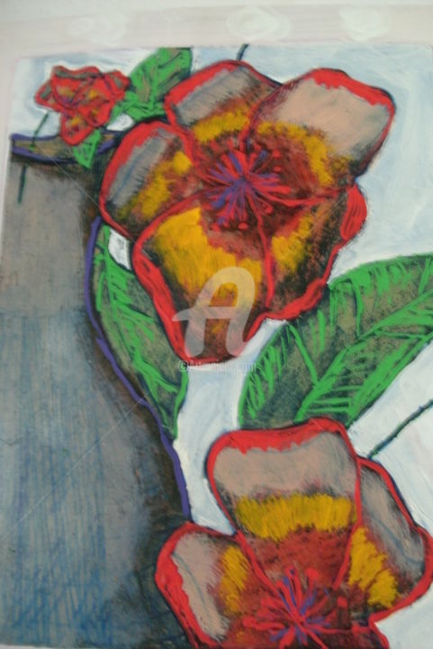 Εκτυπώσεις & Χαρακτικά με τίτλο "Vaso de flores" από Riotinto, Αυθεντικά έργα τέχνης, Χαρακτική