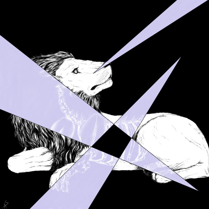 Arts numériques intitulée "Lion" par Armelle Segobia, Œuvre d'art originale, Travail numérique 2D