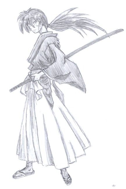 Dessin intitulée "Kenshin" par Draco, Œuvre d'art originale
