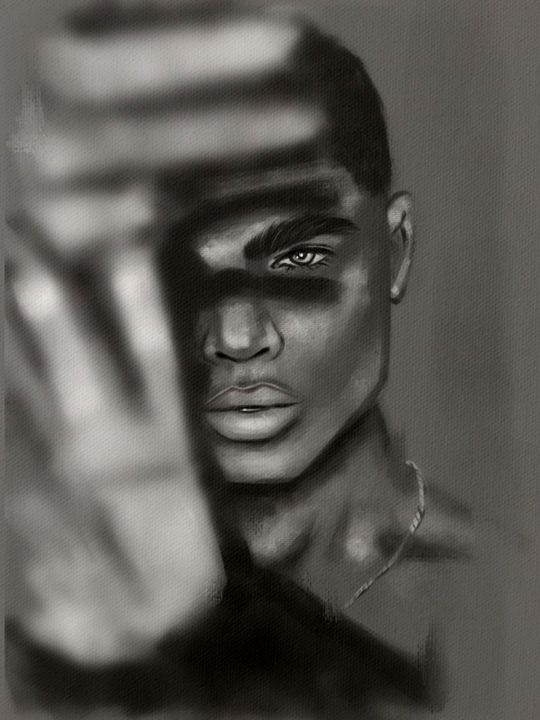 Arts numériques intitulée "African American me…" par Ekaterina Kuzeneva, Œuvre d'art originale, Peinture numérique