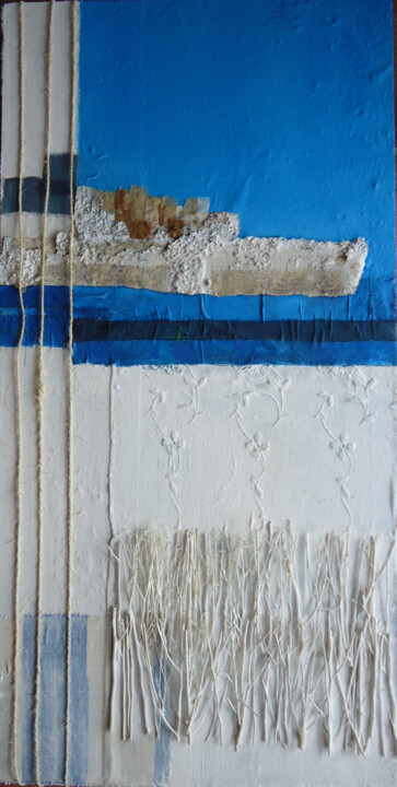 Art textile intitulée "Mediterraneo" par Rita, Œuvre d'art originale, Tissu