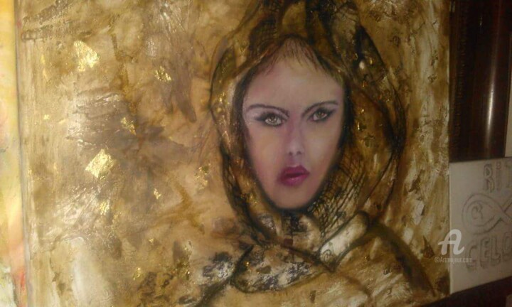Painting titled "Cleo" by Rita Celona, Original Artwork, Oil